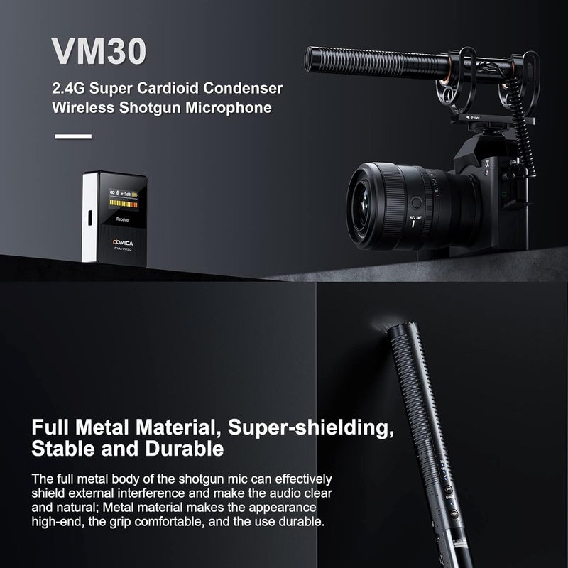 COMICA VM30 Shotgun Microphone, with Wireless Modes, Digital/Analog Output, 75/150Hz Low-Cut Filter Modes, Universal Video Microphone for Filmmakers, Vloggers - Camera, Smartphone, and PC - Image 5